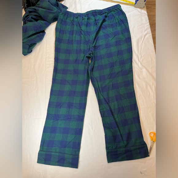 Royal Mount Flannel Pajamas Set Men’s 2XL Blue Green Checkered Button down top - Picture 4 of 14